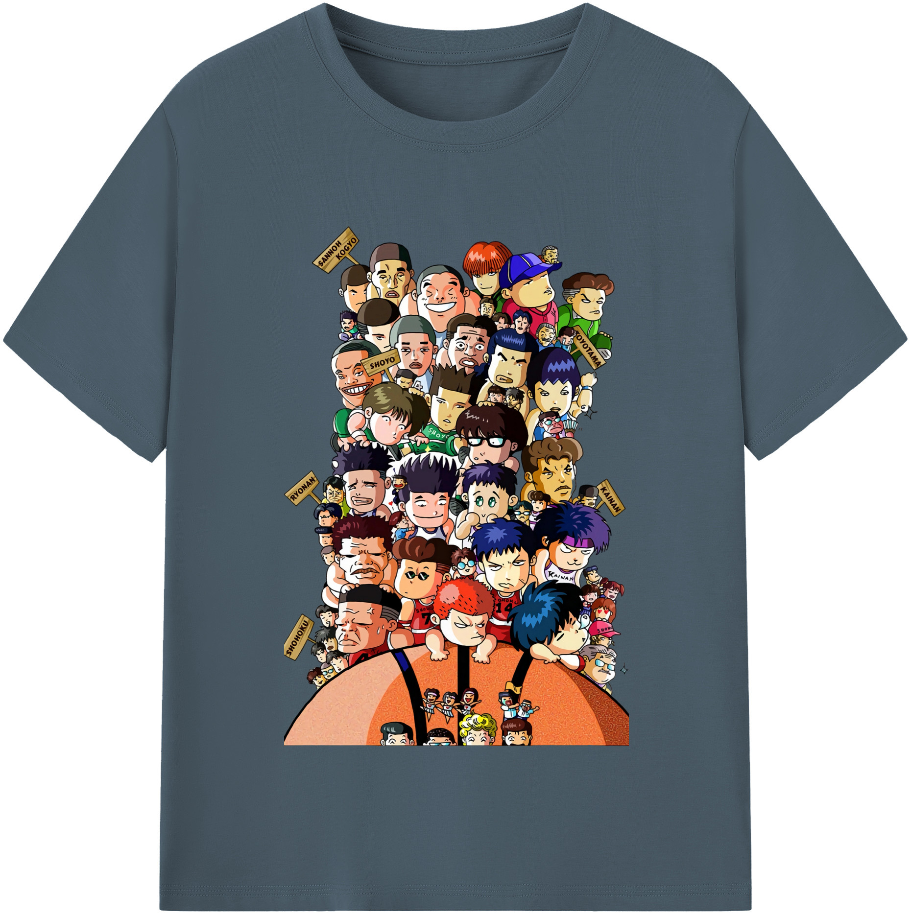 SLAM DUNK／スラムダンク 綿100％半袖Tシャツ（フロントプリント）
